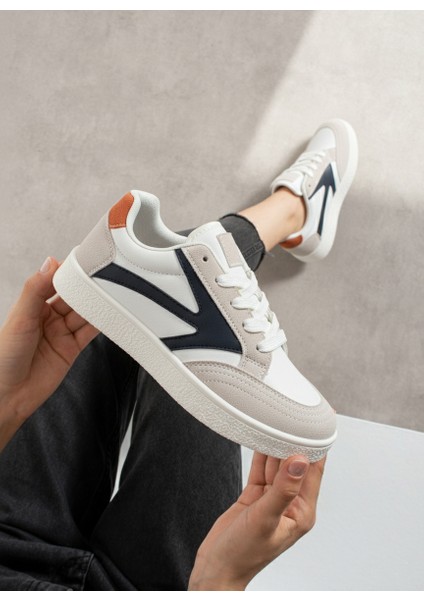 Kadın Bağcıklı Spor Ayakkabı Sneaker Günlük Okul 121NAV