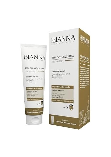 Bianna Altın Maske Antiaging Yaşlanma Karşıtı Soyulabilir Maske Ginseng Siyah Nokta Karşıtı - 100 ml