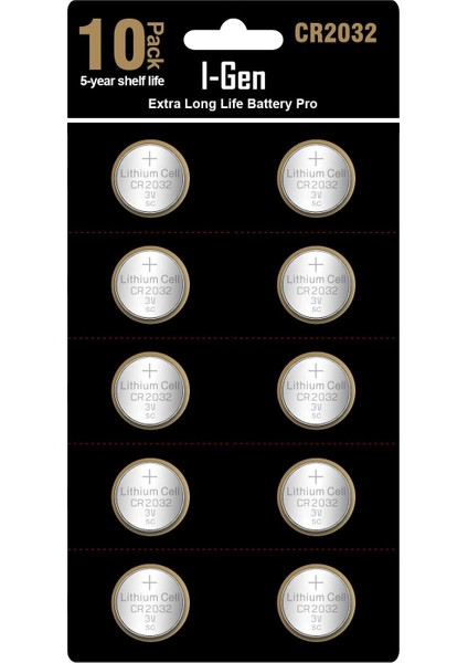 Pil Tartı, Baskül, Şeker Ölçüm Cihazı Lityum Düğme Pili 3V 2032 (10 Adet )