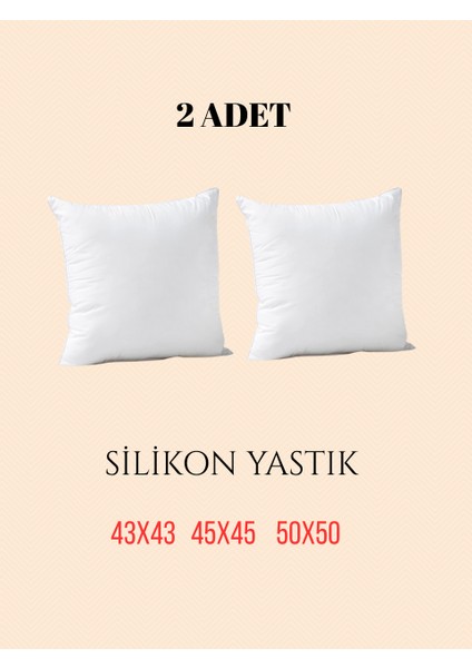 2 Adet Kırlent Silikon Boncuk Elyaf Dolgulu Iç Yastık Yumuşak ve Konforlu