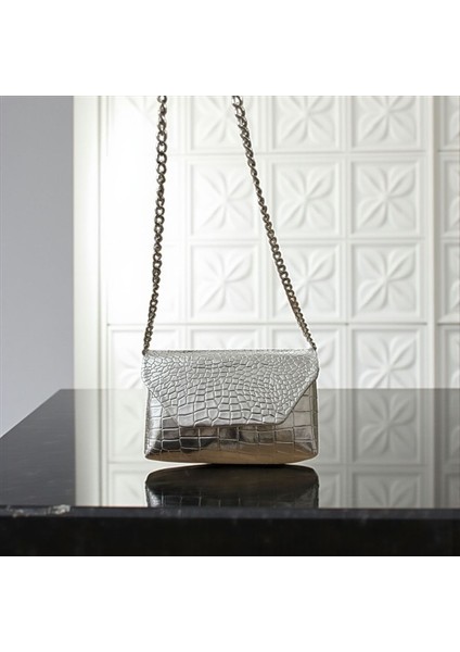 Krokodil Desenli Kadın Omuz Çanta