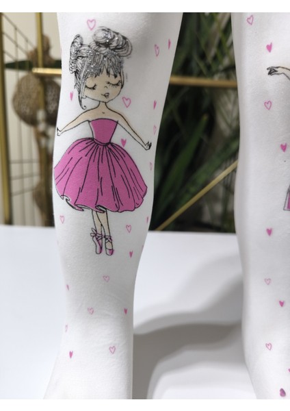 Kız Bebek Çocuk Külotlu Çorap Balerin Desenli Simli Beyaz Muz Çorap indirimleri