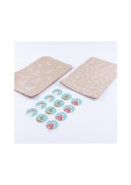 20 Adet Çam ve Kar Desenli Kese Kağıdı (18X30 Cm) ve Yılbaşı Şekilli Oluşan Set fiyatları