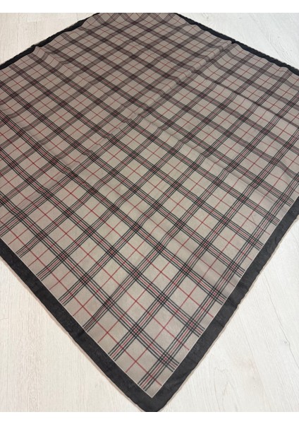 Gri Ekoseli Kare Eşarp Pamuklu modelleri