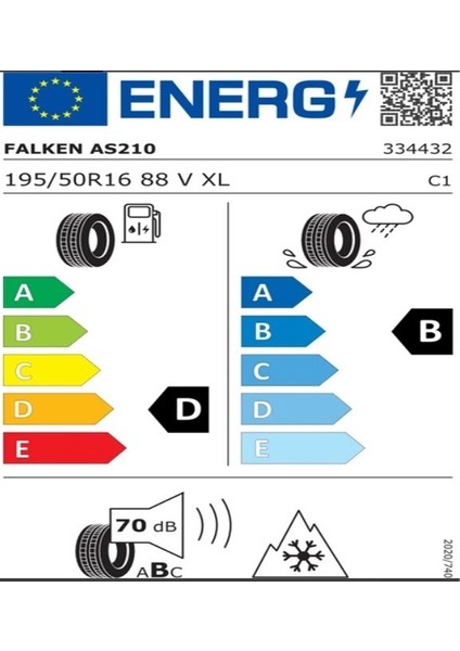 195/50 R16 Tl 88V Xl Euroall Season AS210 Oto 4 Mevsim Lastiği (Üretim TARIHI:2025) fiyatları