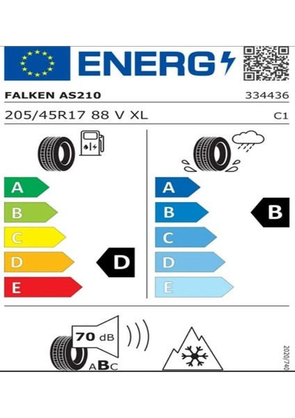 205/45 R17 Tl 88V Xl Euroall Season AS210 Oto 4 Mevsim Lastiği (Üretim TARIHI:2022) fiyatları