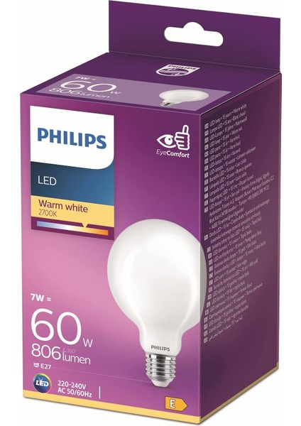 LED 60W G93 E27 Sarı Işık Dim Edilmez LED Ampul