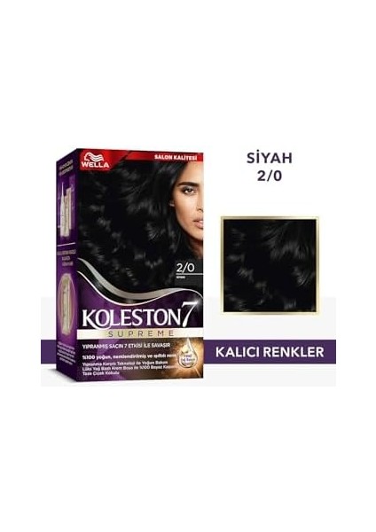 Wella Koleston Supreme Saç Boyası 2/0 Siyah X3&apos; Li Set