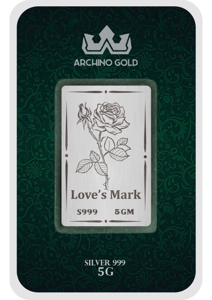 Sevginin ve Saflığın Simgesi Olan Sevgi Gülü Temalı Hediyeye Özel 5 Gram 999 Ayar Gümüş KÜLÇESI-716