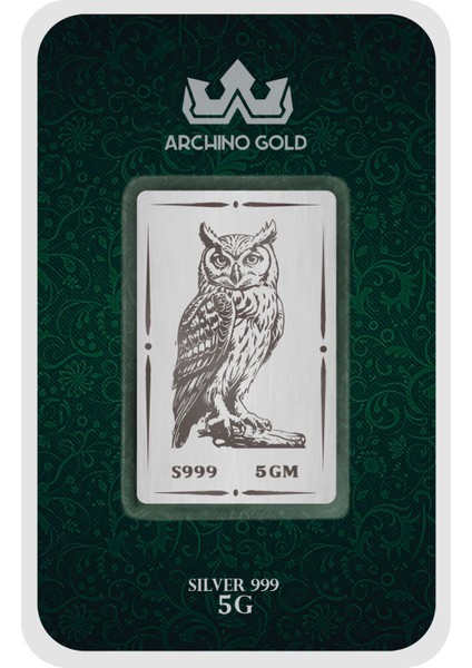 Gecenin Sessizliğini ve Bilgeliği Taşıyan Baykuş Temalı Hediyelik 5 Gram 999 Ayar Gümüş KÜLÇESI-734