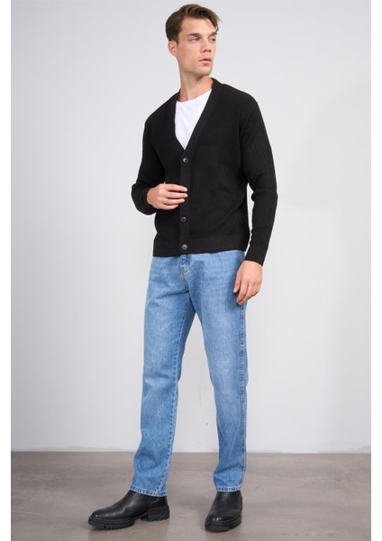 Çetinkaya Mentality 5296 V Yaka 1/18 Akrilik Triko Hırka Siyah fiyatları