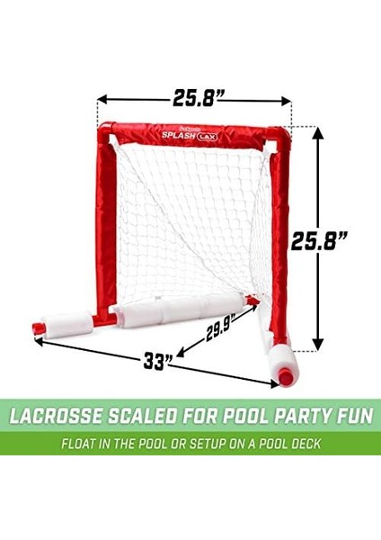 Lakros Yüzen Havuz Oyun Seti - Havuz Lakros, 2 Su Lakros Çubuğu ve 4 Yumuşak Kauçuk Top Içerir Kırmızı fiyatları