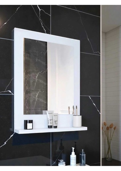 Beyaz Raflı Banyo Aynası 60X45 fiyatları