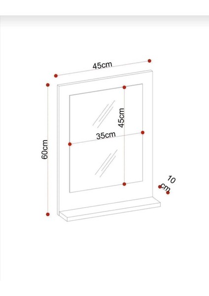 Beyaz Raflı Banyo Aynası 60X45 modelleri