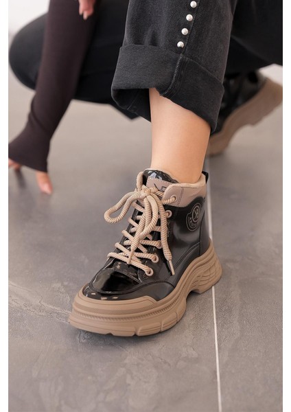 Ruby Orijinal Kriste Bell Ithal Özel Seri Kadın Spor Bot Rugan Siyah modelleri