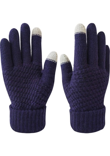 Kışlık Erkek Kadın Karışımlı Yünlü Kaymaz Eldiven (Yurt Dışından)