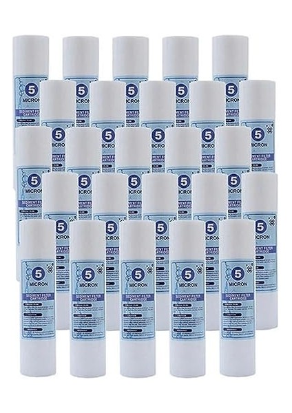 Su Arıtma Cihazı 10 Inc 5 Mikron Sediment Spun Filtre (25 Adet)