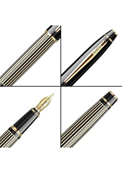 35L Dolmakalem Çizgi Desenli Siyah Altın M Uç indirimleri