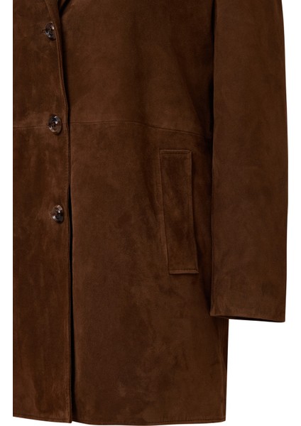 Emma Kadın Kahverengi Süet Deri Kaban 25WGE56061B modelleri