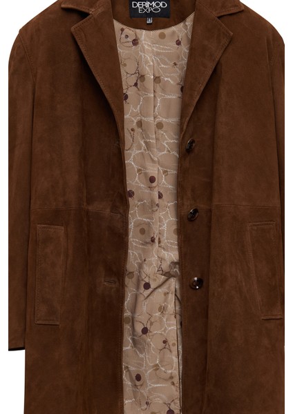 Emma Kadın Kahverengi Süet Deri Kaban 25WGE56061B