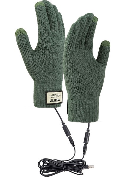 USB Şarjlı Isıtmalı Eldiven, Kadifeli, Kalınlaştırılmış Soğuk Korumalı Eldiven (Yurt Dışından)