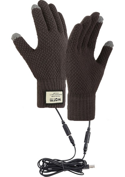 USB Şarjlı Isıtmalı Eldiven, Kadifeli, Kalınlaştırılmış Soğuk Korumalı Eldiven (Yurt Dışından)