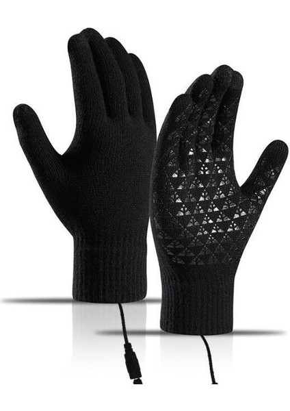 USB Isıtmalı Triko Eldiven, Kışlık Isıtıcı ve Kaymayı Önleyici Eldiven (Yurt Dışından)