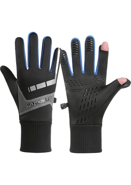 Kış Bisiklet Artı Kadife Rüzgar Geçirmez Sıcak Kaymaz Eldiven (Yurt Dışından)