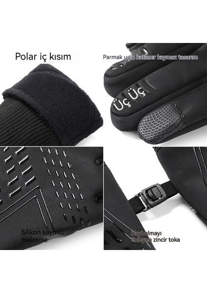 Kış Bisiklet Artı Kadife Rüzgar Geçirmez Sıcak Kaymaz Eldiven (Yurt Dışından) fiyatları