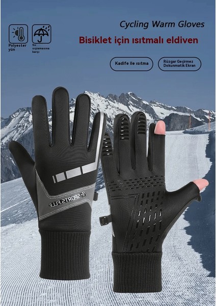 Kış Bisiklet Artı Kadife Rüzgar Geçirmez Sıcak Kaymaz Eldiven (Yurt Dışından) indirimleri