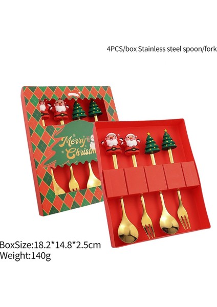 2/4/6 Parça Noel Çatal ve Kaşık Seti (Yurt Dışından)