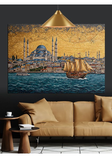 Tarihi Istanbul Boğaz Manzarası Dekoratif Kanvas - Mdf Ahşap Tablo fiyatları