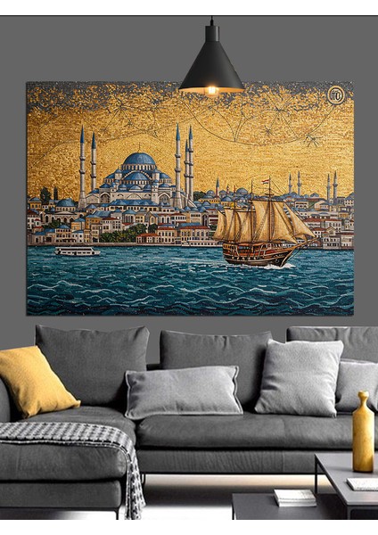 Tarihi Istanbul Boğaz Manzarası Dekoratif Kanvas - Mdf Ahşap Tablo modelleri