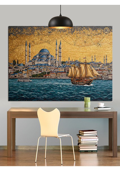 Tarihi Istanbul Boğaz Manzarası Dekoratif Kanvas - Mdf Ahşap Tablo indirimleri