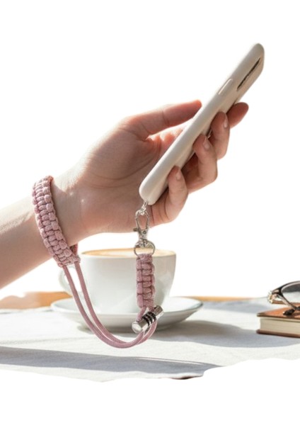 PEMBE PARACORD BİLEKLİK TELEFON ASKISI TÜM KILIFLARA UYUMLU