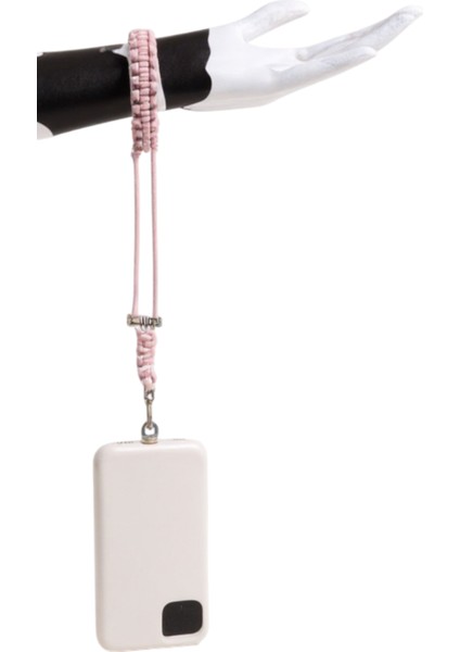 PEMBE PARACORD BİLEKLİK TELEFON ASKISI TÜM KILIFLARA UYUMLU