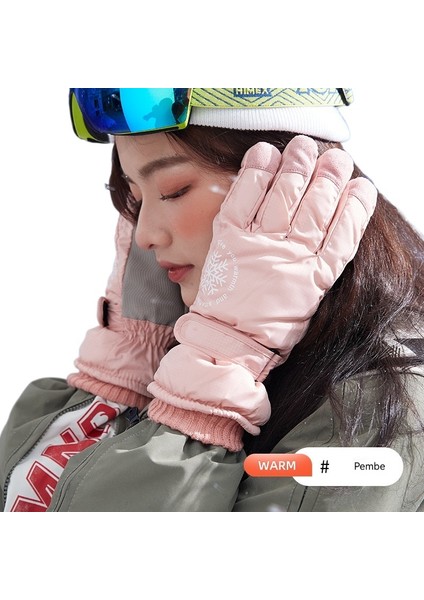 Kış Açık Kayak Kadın Artı Kadife Eldiven (Yurt Dışından)