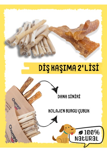 Kurutulmuş Diş Kaşıma 2'lisi Köpek Ödülü