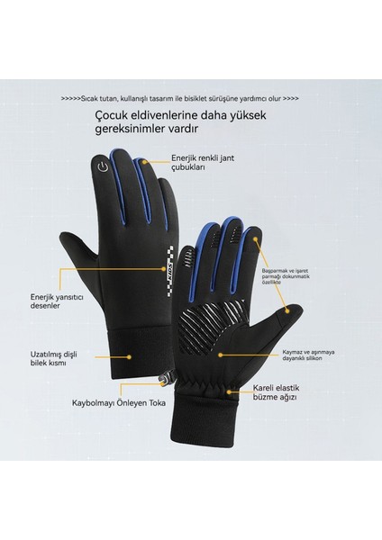 Kış Çocuk Eldivenleri Artı Kadife Sıcak Rüzgar Geçirmez ve Soğuk Eldivenler (Yurt Dışından) fiyatları