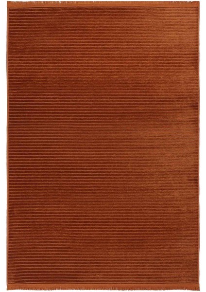 Leona Şönil Dokuma Halı | Kaymaz Tabanlı Makinede Yıkanabilir Halı| Salon Halısı| Kiremit |LON01