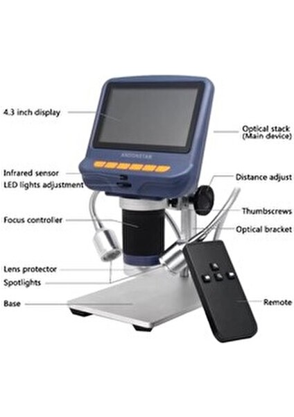 AD106S UV Filtreli Dijital Mikroskop 220x Büyütme Kapasitesi ile Yüksek Çözünürlük fırsatları