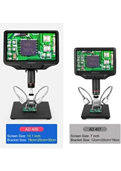 AD409 Pro HDMI Dijital Mikroskop 2160P Yüksek Kalite Aydınlatma ve Odaklama