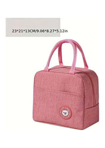 Su Geçirmez Termal Yemek Çantası Sıcak Soğuk Koruma Pembe Ergonomik Tasarım