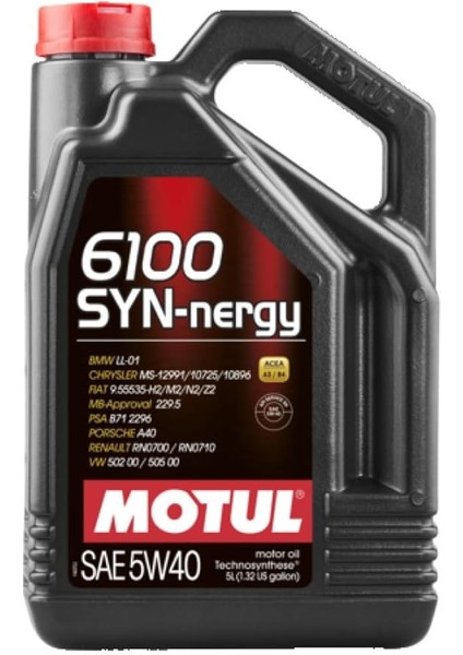 Syn-Nergy 5W40 Motor Yağı 4 Litre (2022 Üretimli)