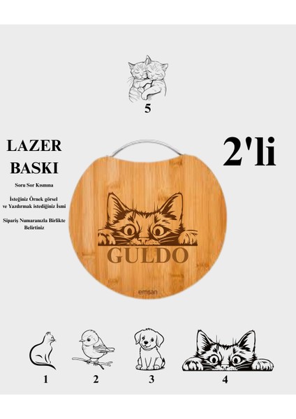 Bambu Chop 2'li Kesme Tahtası Özel Isimli Tasarımlı Özel Isimli Tasarımlı fiyatları