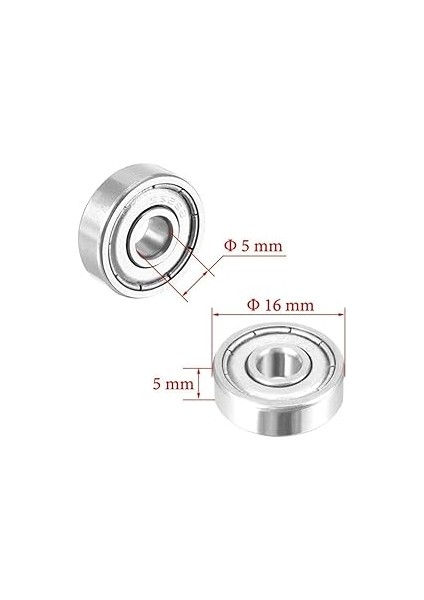 Magnet 10 Adet 625ZZ Rulman - Metal Mühürlü Çok Amaçlı Bilye Rulman - 5X16X5 Ölçülerinde fiyatları