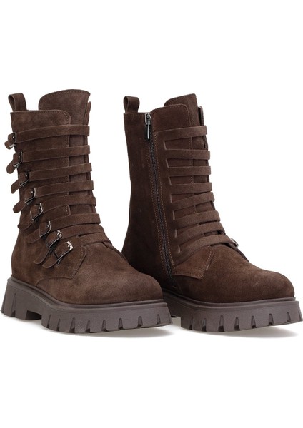 Elit Valindra Kadın Hakiki Süet Deri Klasik Bot Kahverengi fırsatları