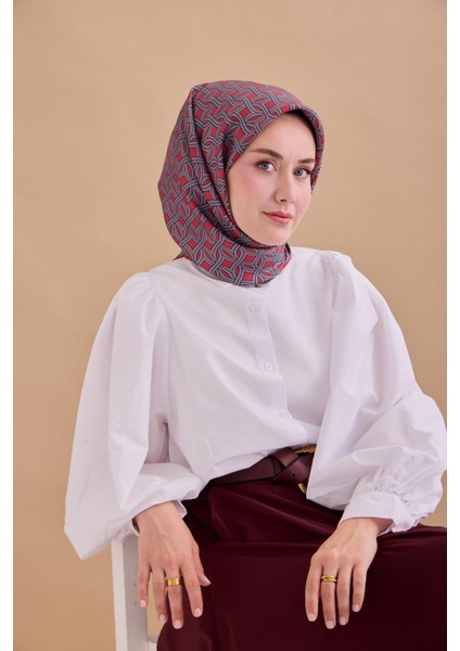 Twill Ipek Eşarp - 11479-40 Kırmızı fırsatları