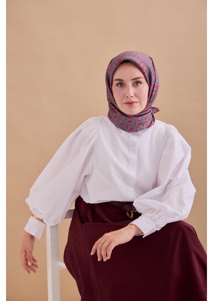 Twill Ipek Eşarp - 11479-40 Kırmızı indirimleri