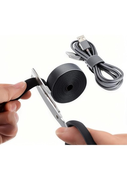 Yapışkanlı Cırt Cırt Kablo Düzenleyici 5 Metre Kablo Düzenleme Organizer Bant Ev Ofis ve Araç Için Pratik Çözüm indirimleri